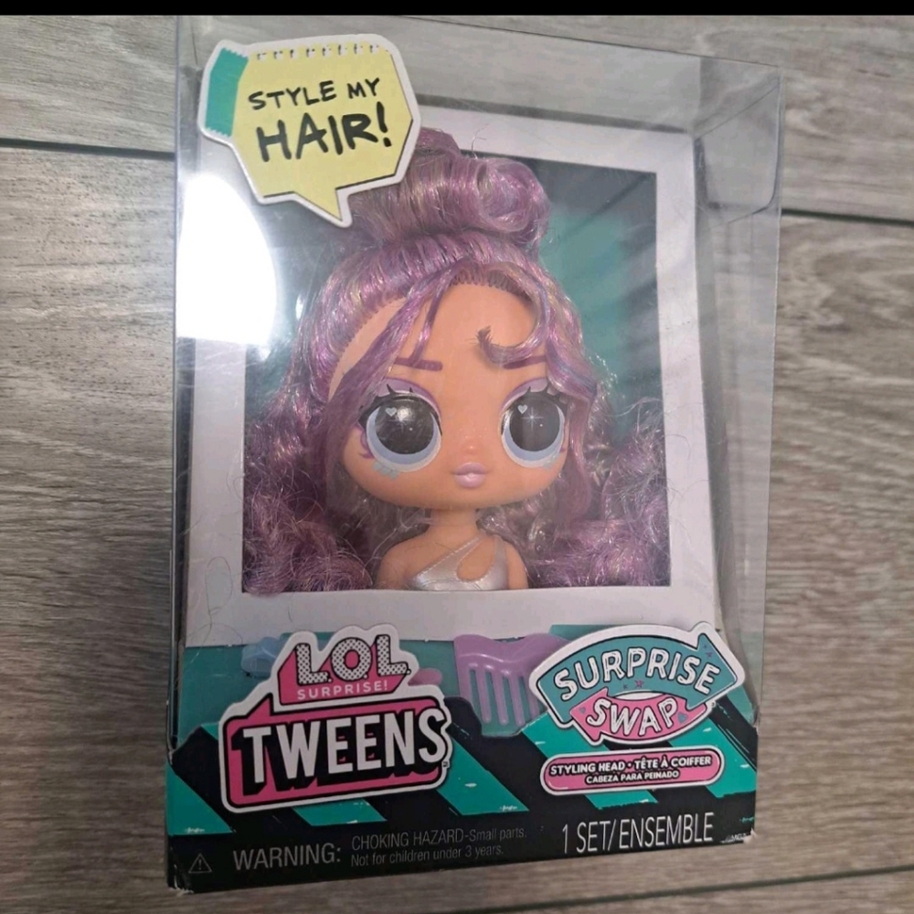 Brand New L.O.L. Surprise! Tweens Suprise Swap Styling Head with Purple Hair